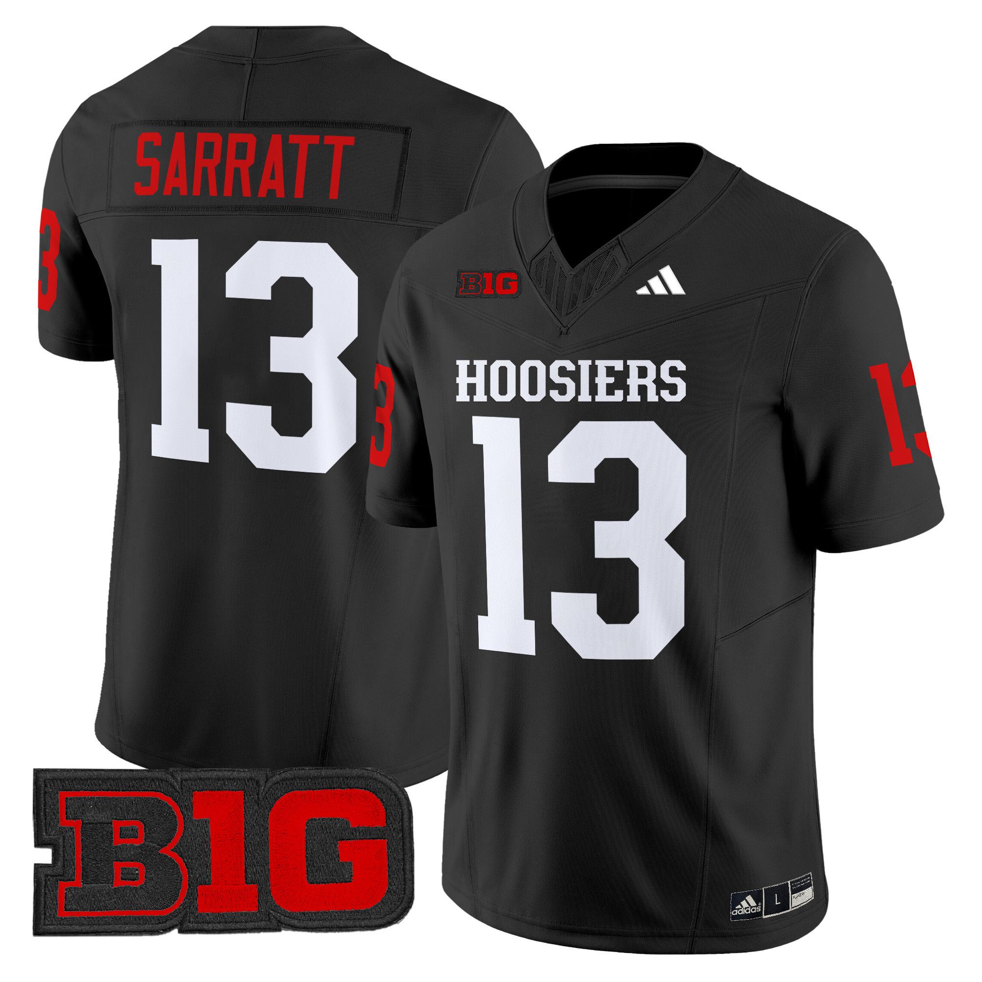 Men Indiana Hoosiers #13 Sarratt Black 2024 Vapor Limited NCAA Jersey style 1